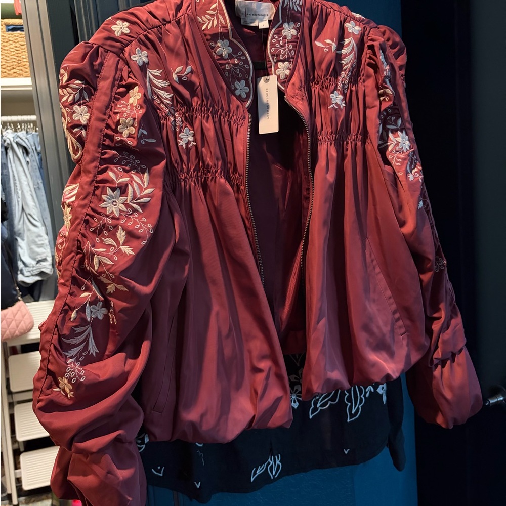 Anthro Embroidered Women's Jacket - Redish